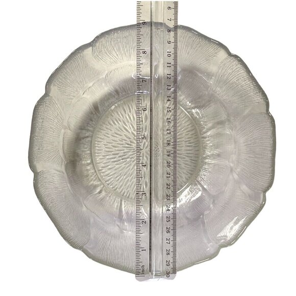 Arcoroc Clear Glass Bowl With 9" Fleur Design Elegant Floral Pattern Serving Dis - Picture 5 of 7